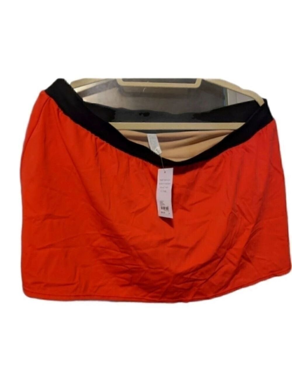 Lane Bryant Red Black Swim Skort Plus Size 18 Pull On Stretch Bathing Suit Skirt